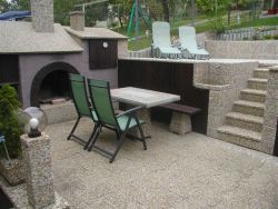 zahradní krby - betonový nábytek